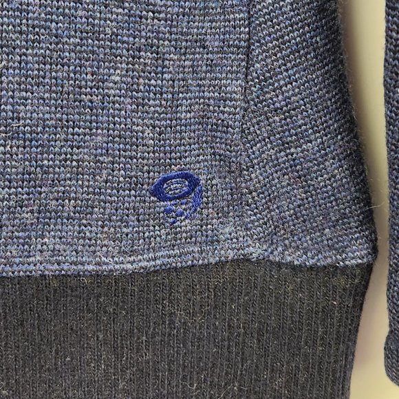 Mountain Hardwear Heather Blue Wool Blend Button Up Sweater sz S - Picture 4 of 8